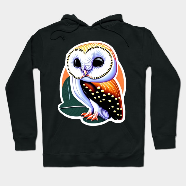 cute owl on leaf sticker Hoodie by newbeltane